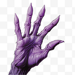 紫色僵尸手的手掌