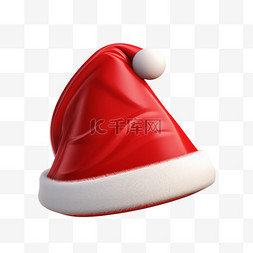 圣诞帽3d红色元素立体免扣图案