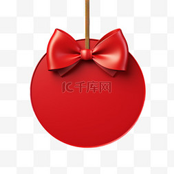 红色圆框圣诞元素立体免扣图案
