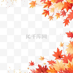 背景枫叶图片_感恩节枫叶边框卡通手绘元素