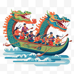 中国传统龙舟图片_平面龙舟图