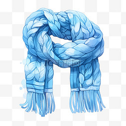 围巾蓝色冬季元素立体免扣图案