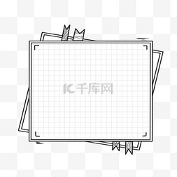 简笔画图片_黑白甜酷ins风边框标签格纹文本框