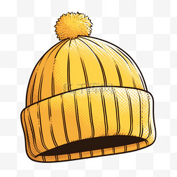 白色针织帽图片_冬天黄色的针织帽手绘元素卡通