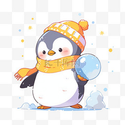 冬天卡通可爱的企鹅元素卡通
