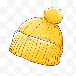 卡通冬天黄色的针织帽手绘元素