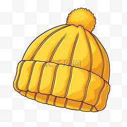 冬天黄色的针织帽卡通手绘元素