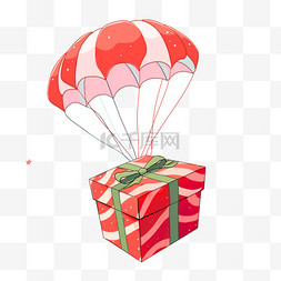 圣诞节礼盒图片_圣诞节礼盒降落伞卡通手绘元素