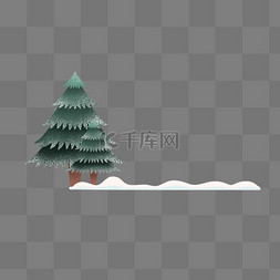 圣诞节松树图片_冬季冬天松树标题栏边框