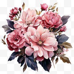 数字图片_花朵纹理粉色元素立体免扣图案