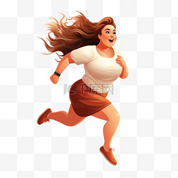 胖女人跑