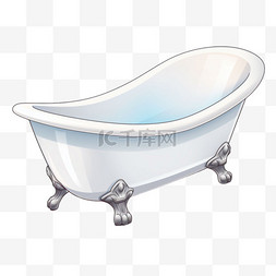 浴缸卡通白色元素立体免扣图案