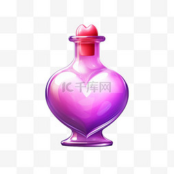 爱心瓶子元素立体免扣图案

