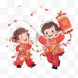 红色喜庆春节海报图片_龙年素材可爱卡通龙