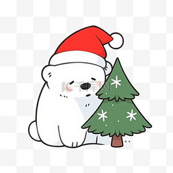 冬天圣诞节小熊手绘元素卡通