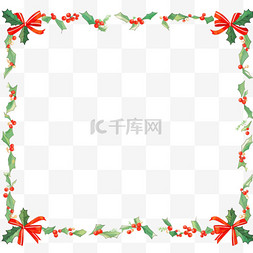 蝴蝶结绿色图片_装饰圣诞节边框卡通手绘元素