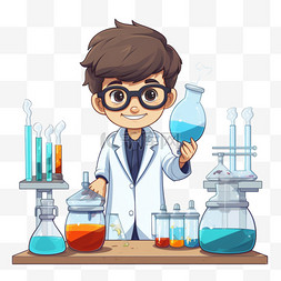 在实验室做实验的年轻科学家