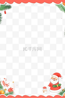 排版图片_圣诞节边框卡通手绘圣诞老人元素