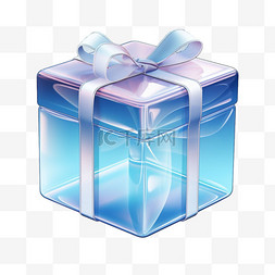 盒子免扣素材图片_礼物透明盒子元素立体免扣图案