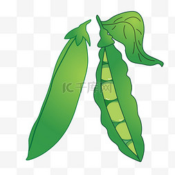 蔬菜绿色豌豆豆角食物卡通