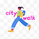 城市漫步citywalk旅游悠闲浪漫扁平人物