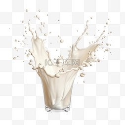 倾倒牛奶图片_现实主义风格的鲜奶水花系列
