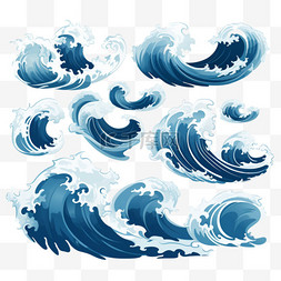 水素材图片_造型各异的时尚海洋海浪集