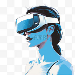 虚拟技术文本和戴虚拟现实眼镜的