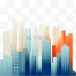 城市图形建模元素立体免扣图案