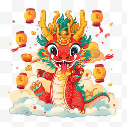 插画鞭炮图片_新年龙年手绘元素插画卡通