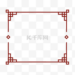 中式花纹方形边框装饰元素