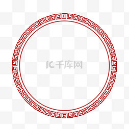 中式花纹圆形边框中国风装饰元素