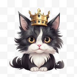 小猫ai皇冠免扣元素装饰素材