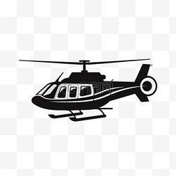 黑白直升机图标元素立体免扣图案