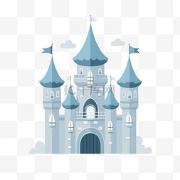 绘画城堡卡通元素立体免扣图案