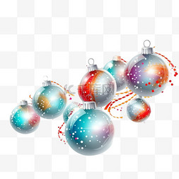 新年透明图片图片_带有透明球和五彩纸屑的圣诞和新