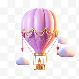 ai彩色热气球元素立体免扣图案
