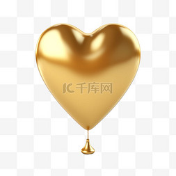 质感金色气球元素立体免扣图案