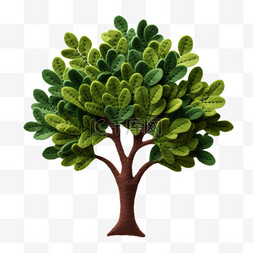 特色布艺绿树元素立体免扣图案