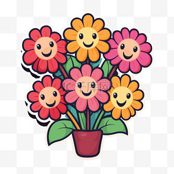 花卉创意图案图片_创意花卉盆栽元素立体免扣图案