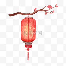 长条形中式插画灯笼新年春节装饰