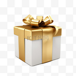 彩色丝带图片_3D礼品盒包裹金色丝带