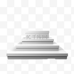 立体白色台子图片_AICG白色台子元素立体免抠图案