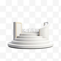 立体白色台子图片_创意白色台子元素立体免抠图案