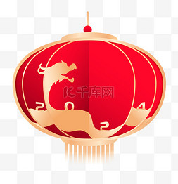 新年标签图片_新年龙年装饰红灯笼元素