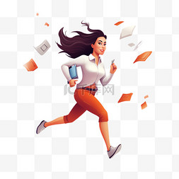 女人跑图片_时间不多了，女人拿着文件跑了