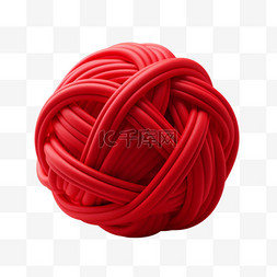 3d红色毛球元素立体免抠图案