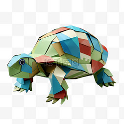 折纸图案图片_装饰折纸乌龟元素立体免抠图案