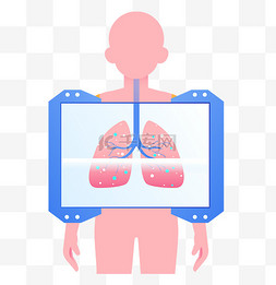 扁平X光照肺部疾病设计图