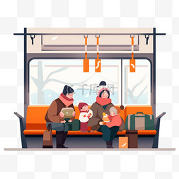 春节图片_春节冬季人物坐列车回家4设计